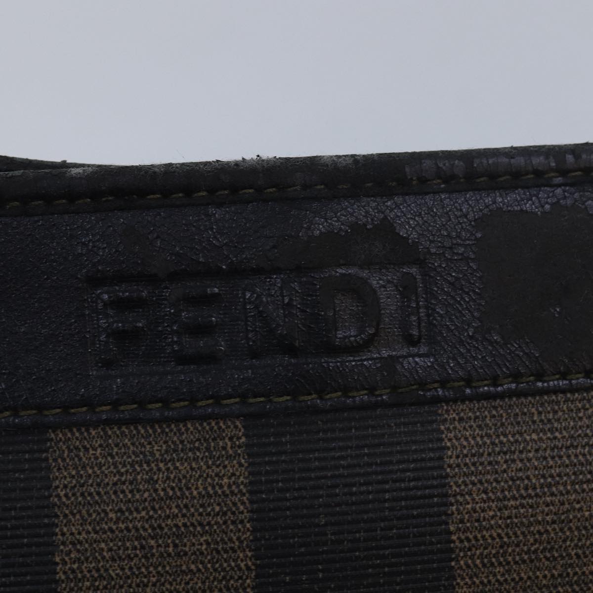 FENDI Pecan Canvas Clutch Bag Black Brown ti1705