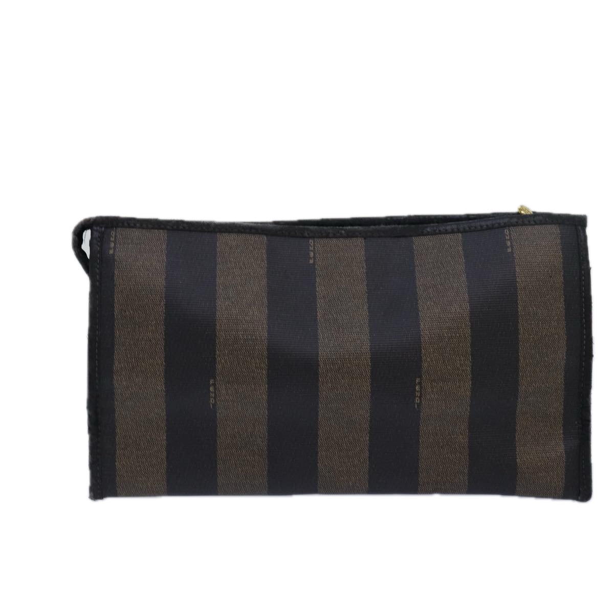 FENDI Pecan Canvas Clutch Bag Black Brown ti1705