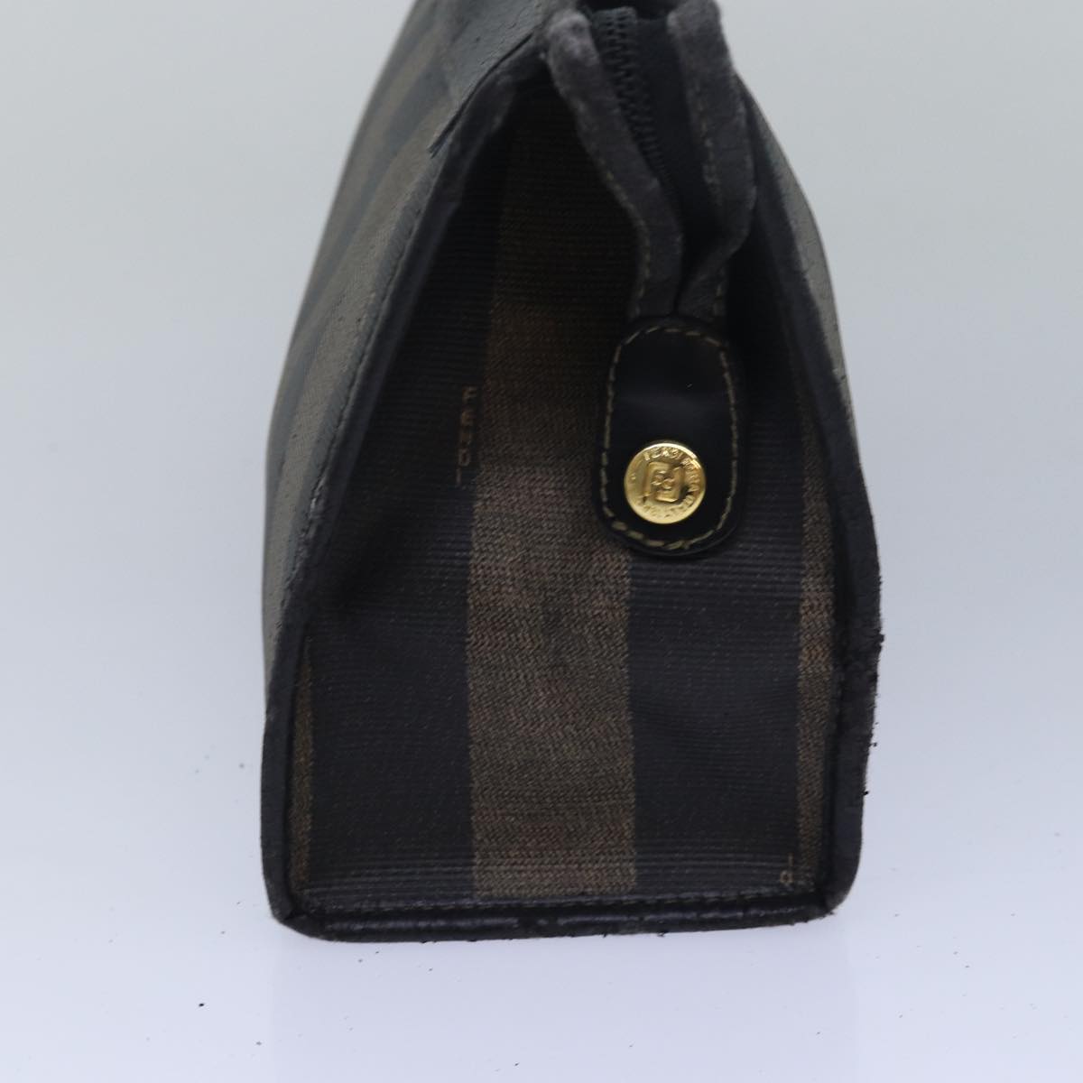 FENDI Pecan Canvas Clutch Bag Black Brown ti1705