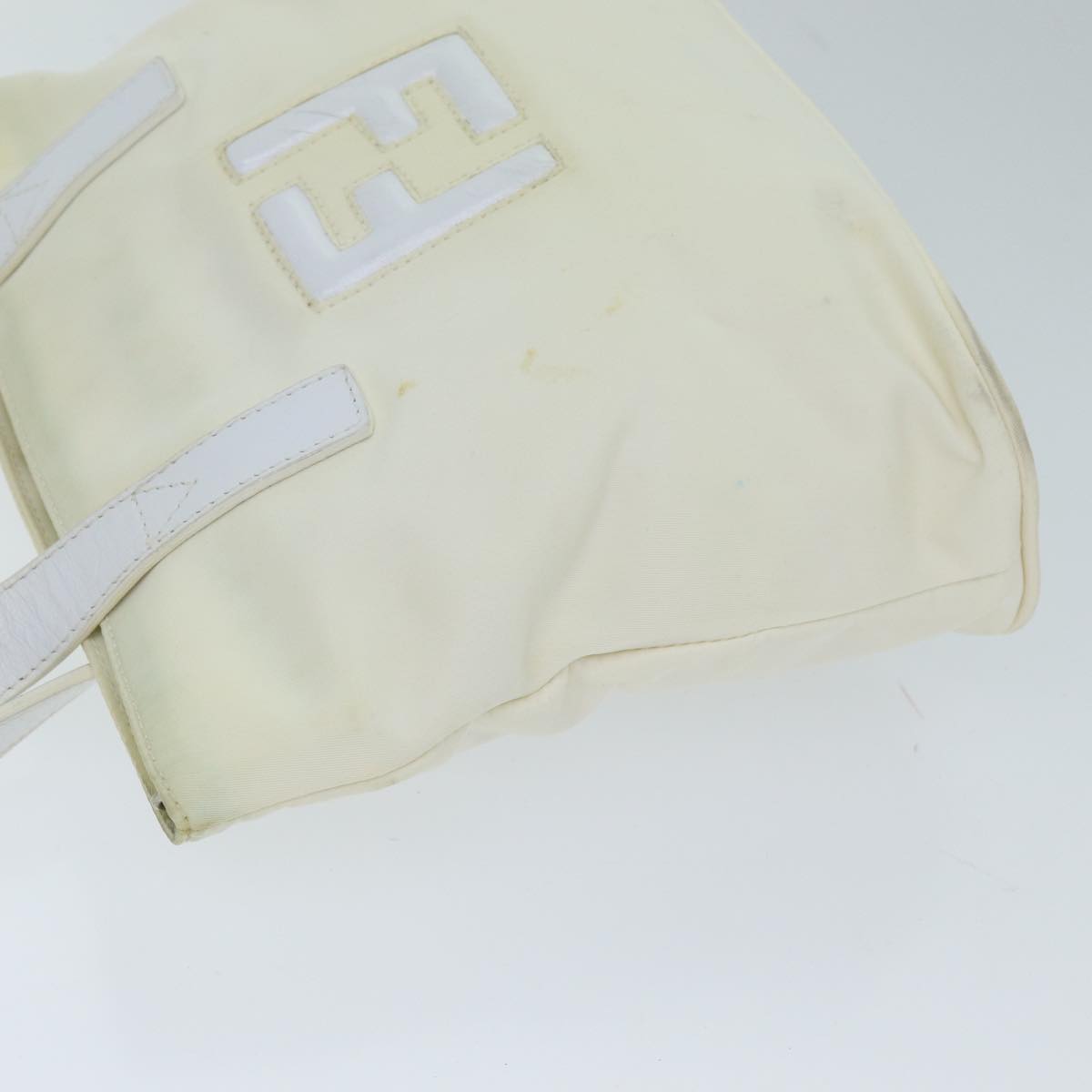 FENDI Hand Bag Nylon 2way White ti1732