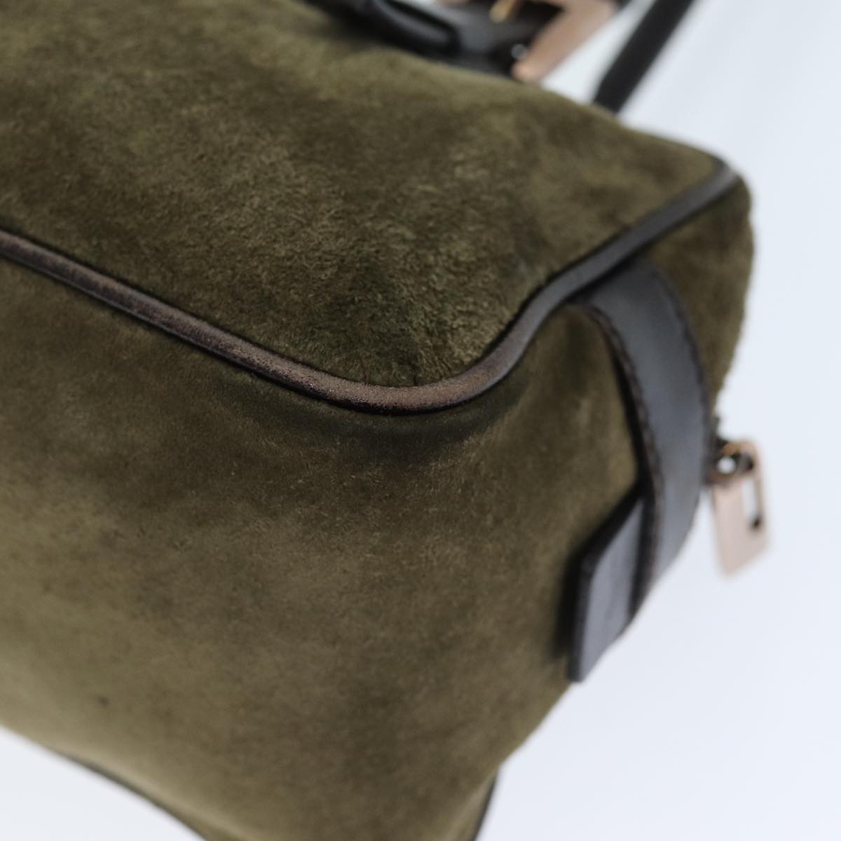 FENDI Shoulder Bag Suede Green ti1743