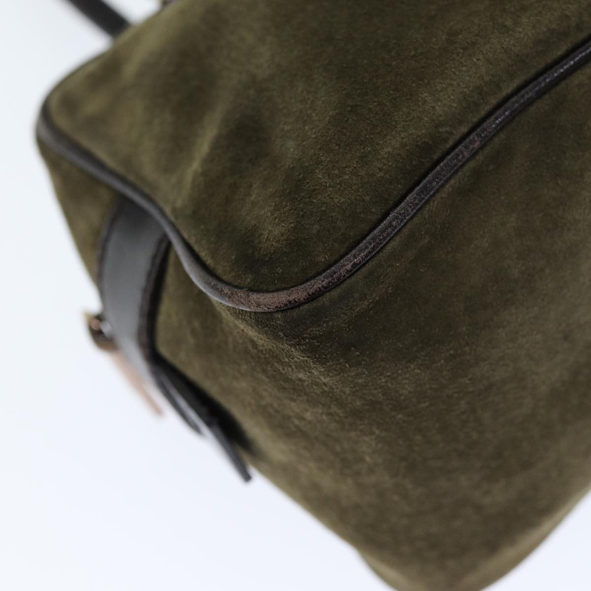 FENDI Shoulder Bag Suede Green ti1743