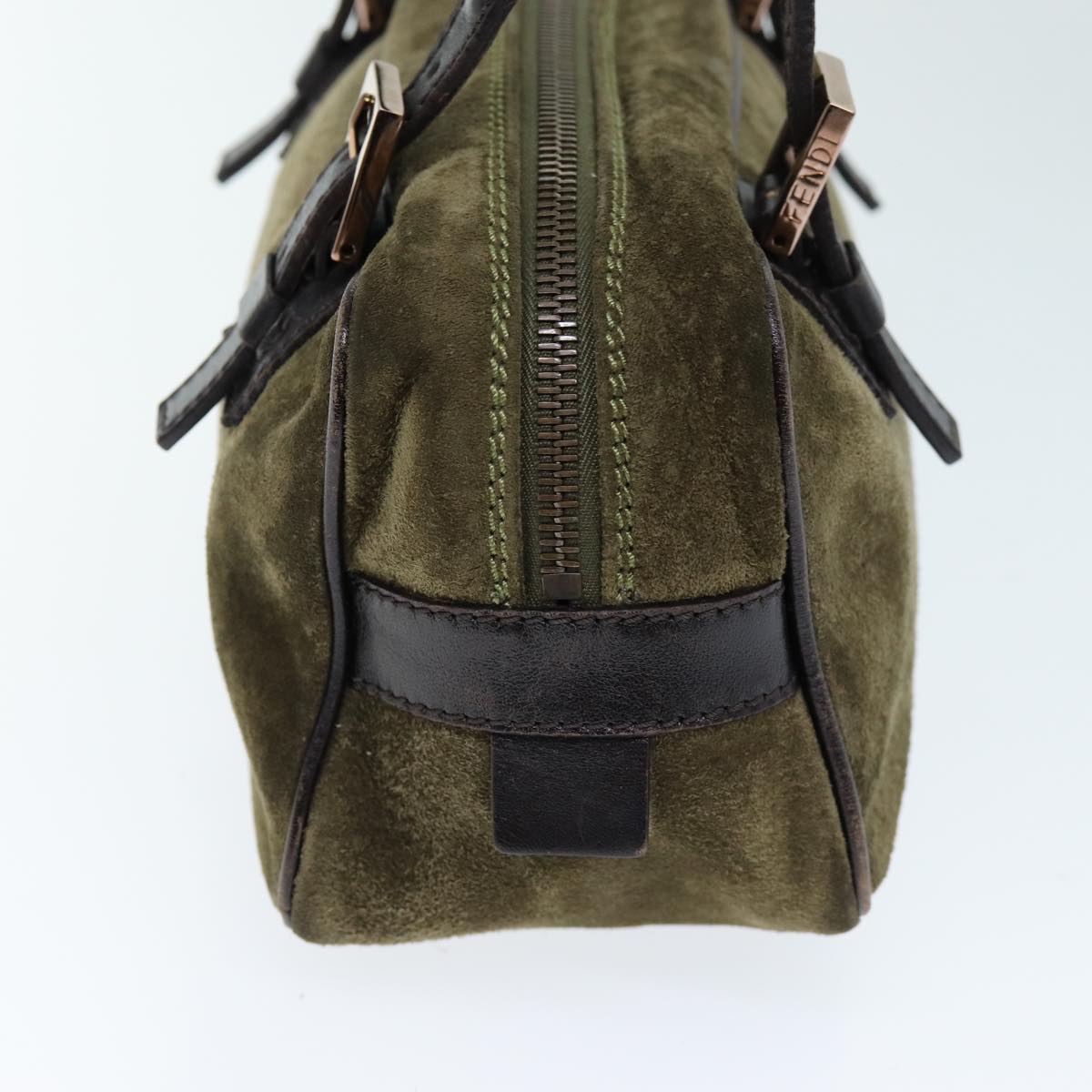 FENDI Shoulder Bag Suede Green ti1743
