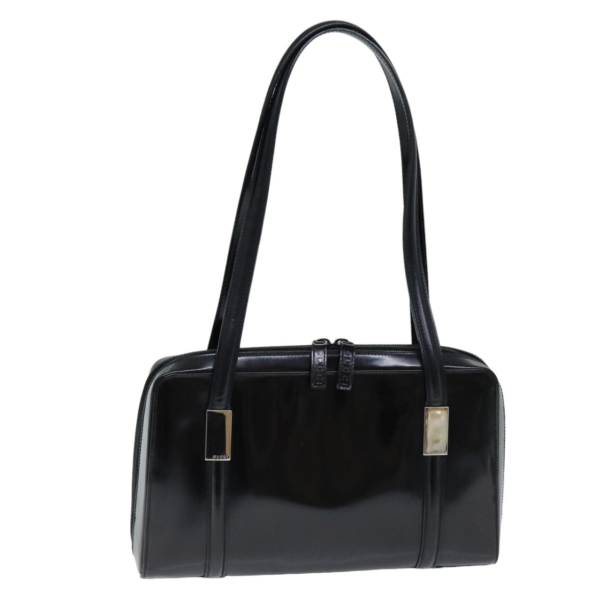 GUCCI Shoulder Bag Enamel Black ti1748