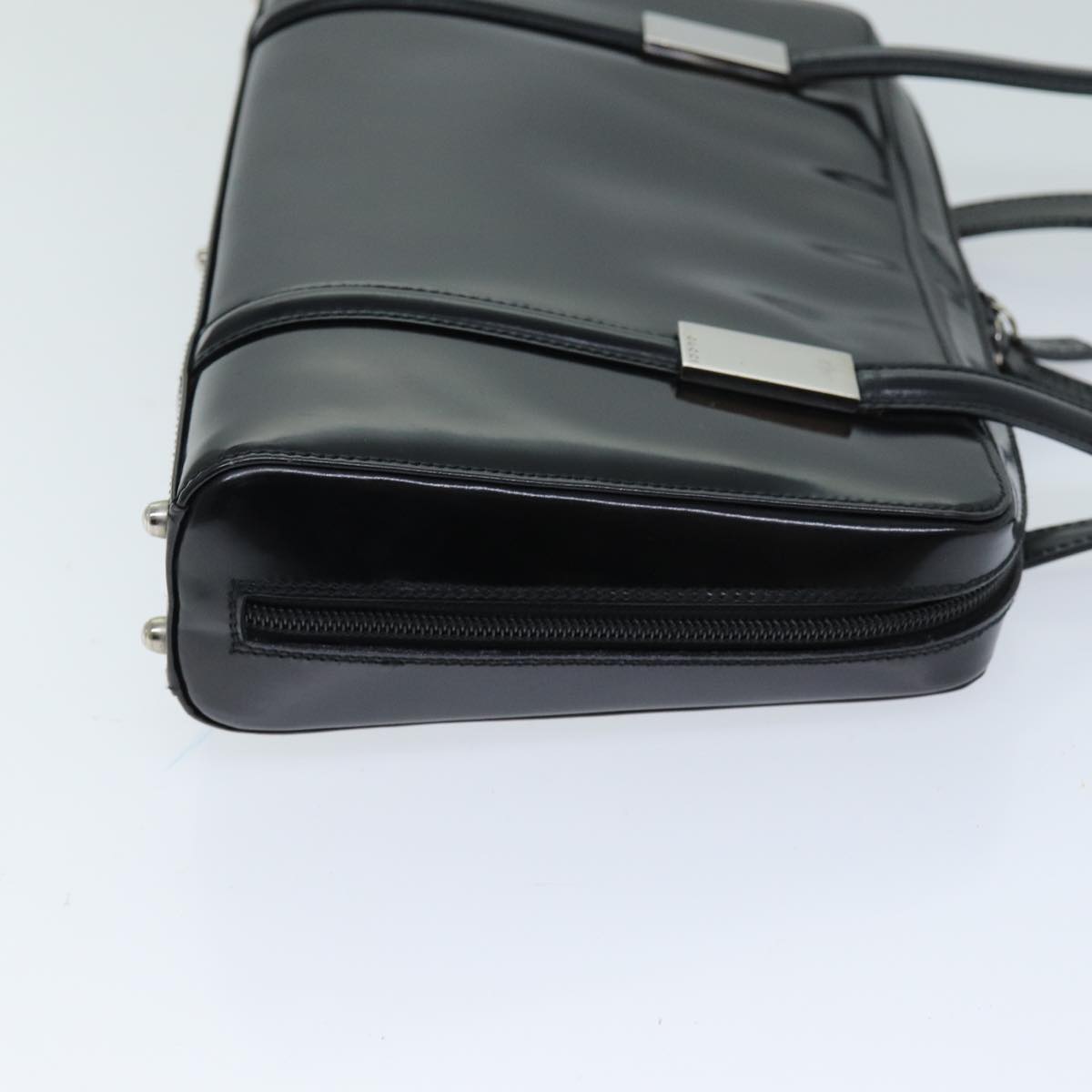GUCCI Shoulder Bag Enamel Black ti1748