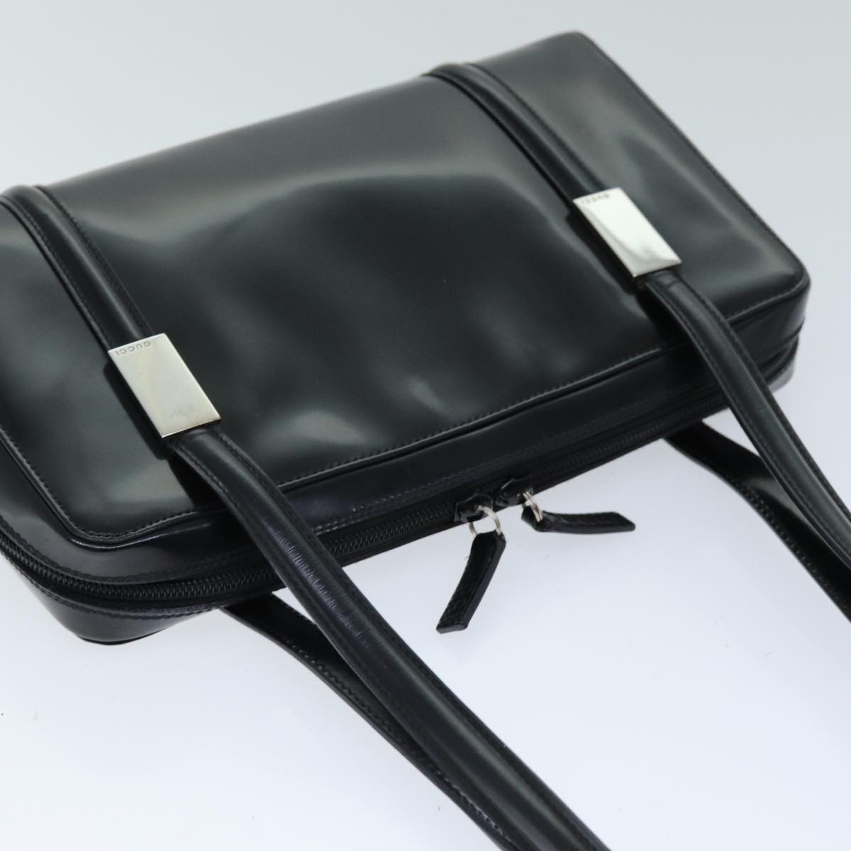 GUCCI Shoulder Bag Enamel Black ti1748