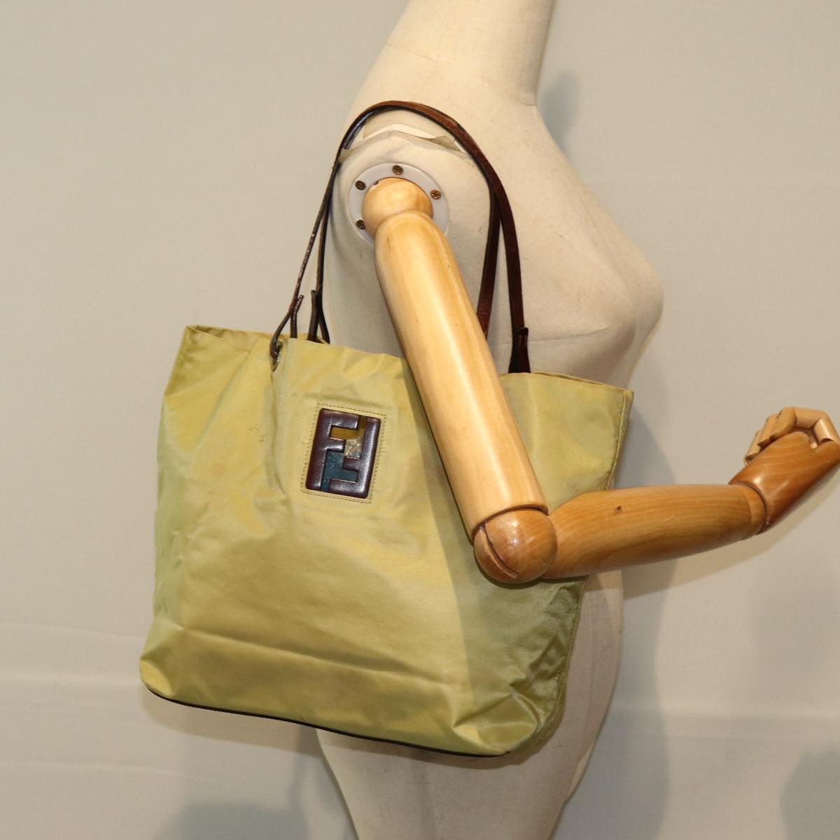 FENDI Hand Bag Nylon Yellow ti1759