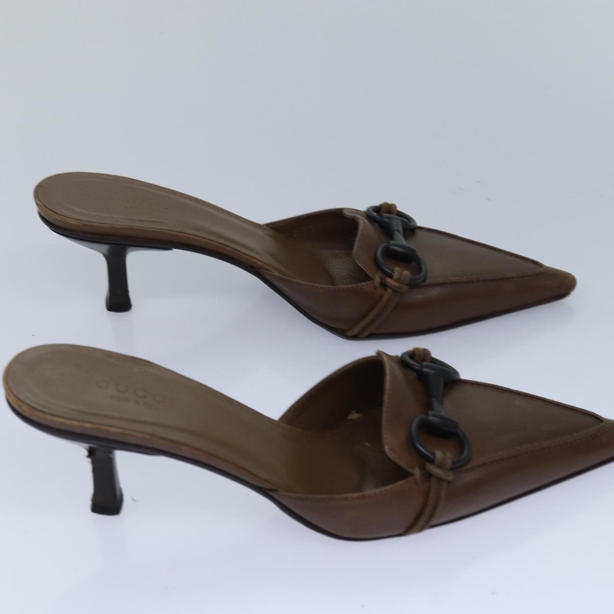 GUCCI High heels Leather 2Set Brown Beige ti1811