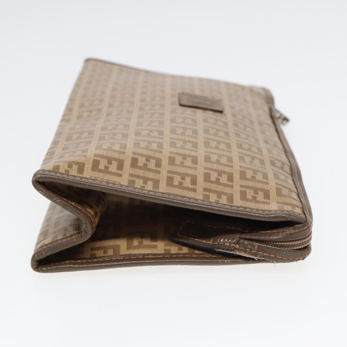 FENDI Zucchino Canvas Clutch Bag Beige ti1837