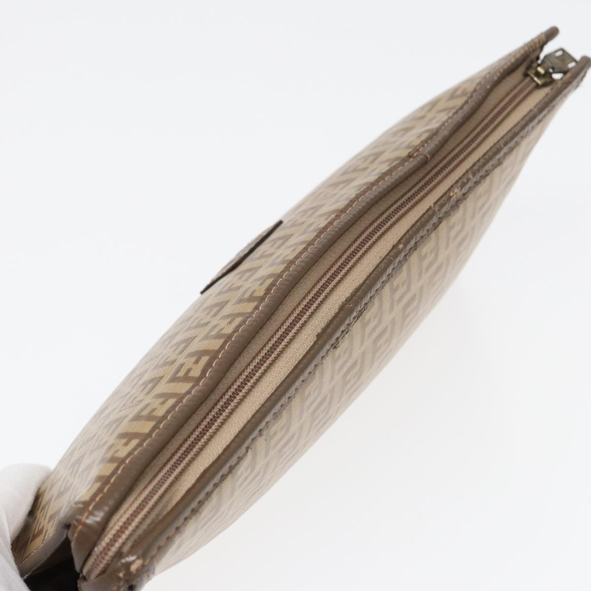 FENDI Zucchino Canvas Clutch Bag Beige ti1837