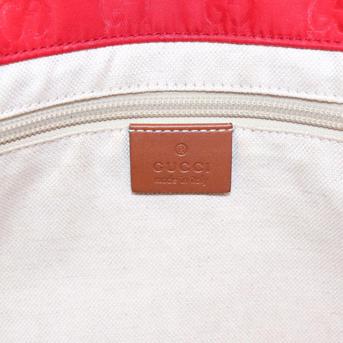 GUCCI GG Canvas Tote Bag Nylon Red ti1860