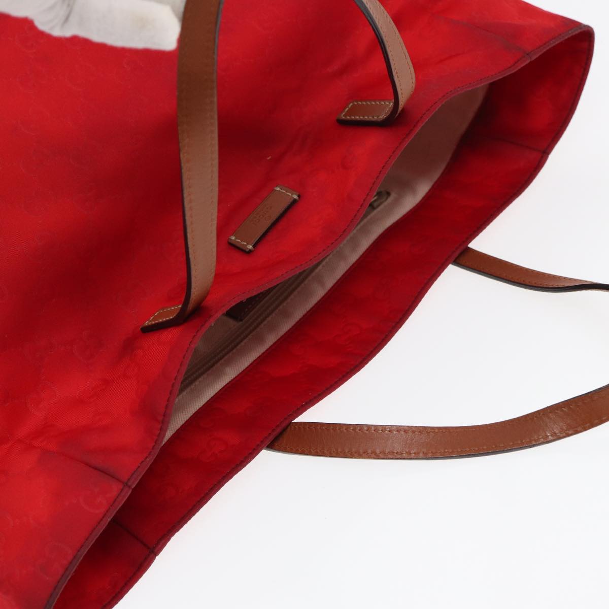 GUCCI GG Canvas Tote Bag Nylon Red ti1860