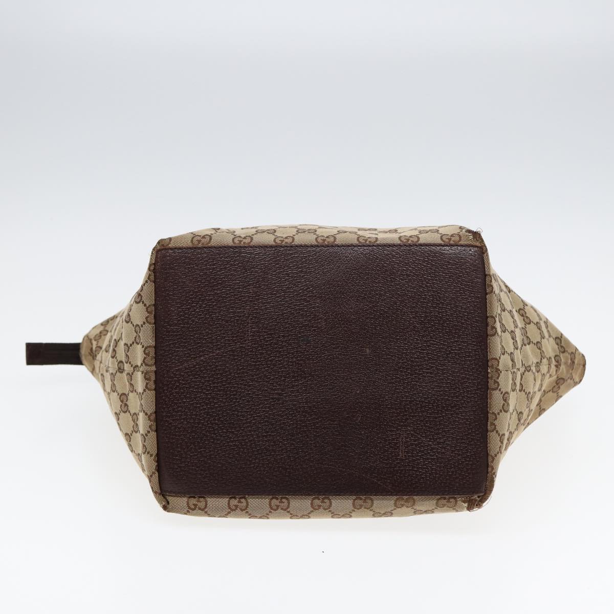GUCCI GG Canvas Web Sherry Line Tote Bag Canvas Beige ti1861