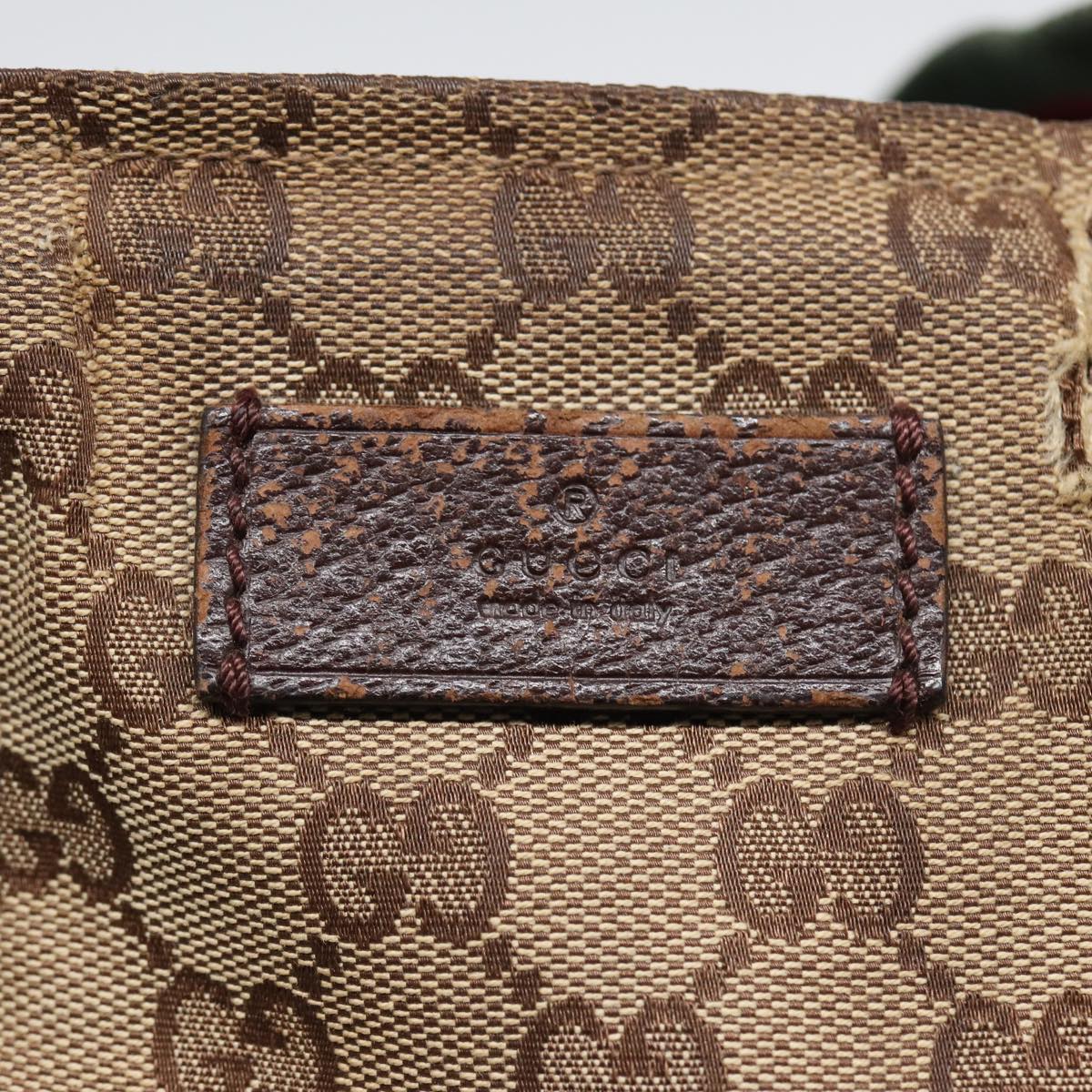 GUCCI GG Canvas Web Sherry Line Tote Bag Canvas Beige ti1861