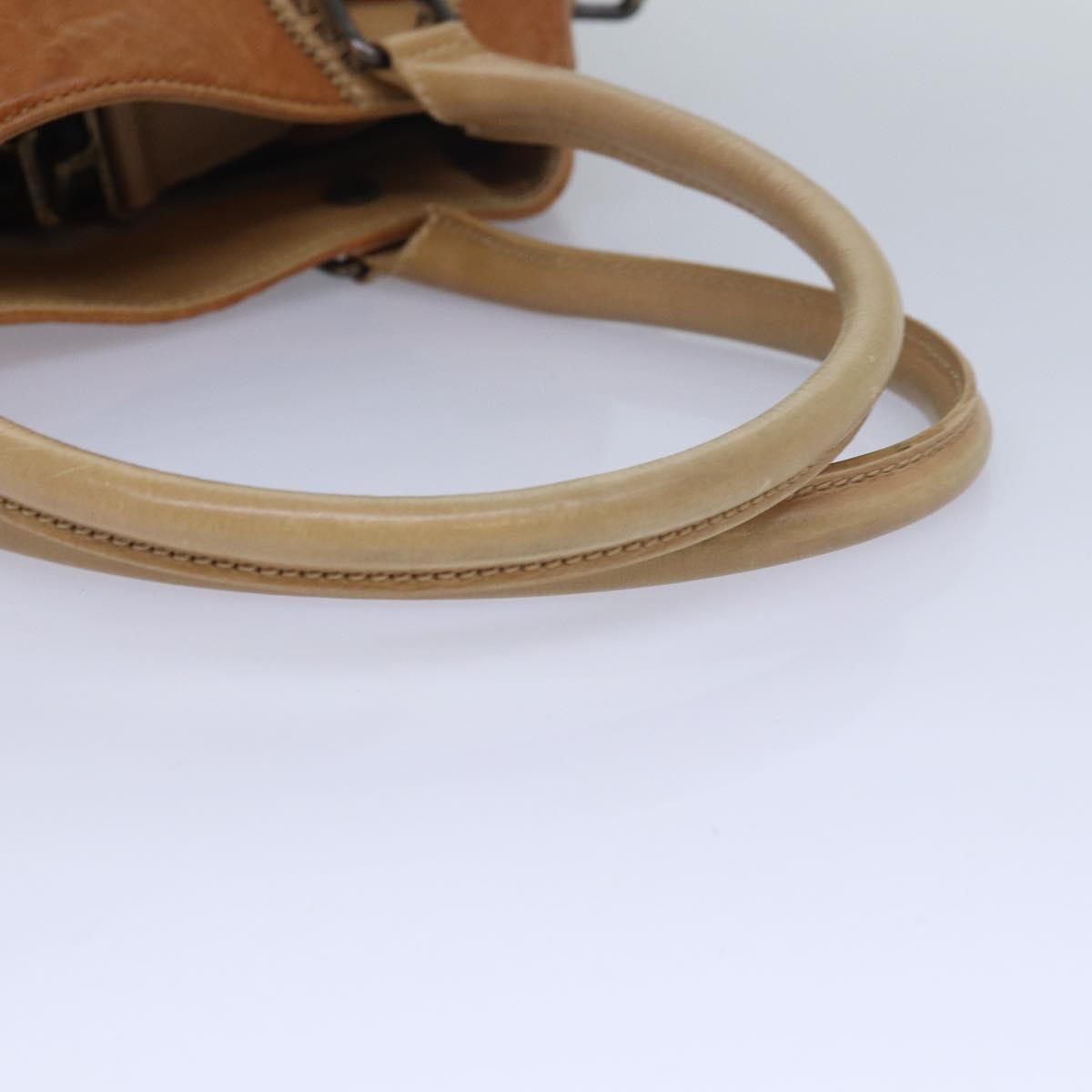 FENDI Hand Bag Leather Brown ti1895