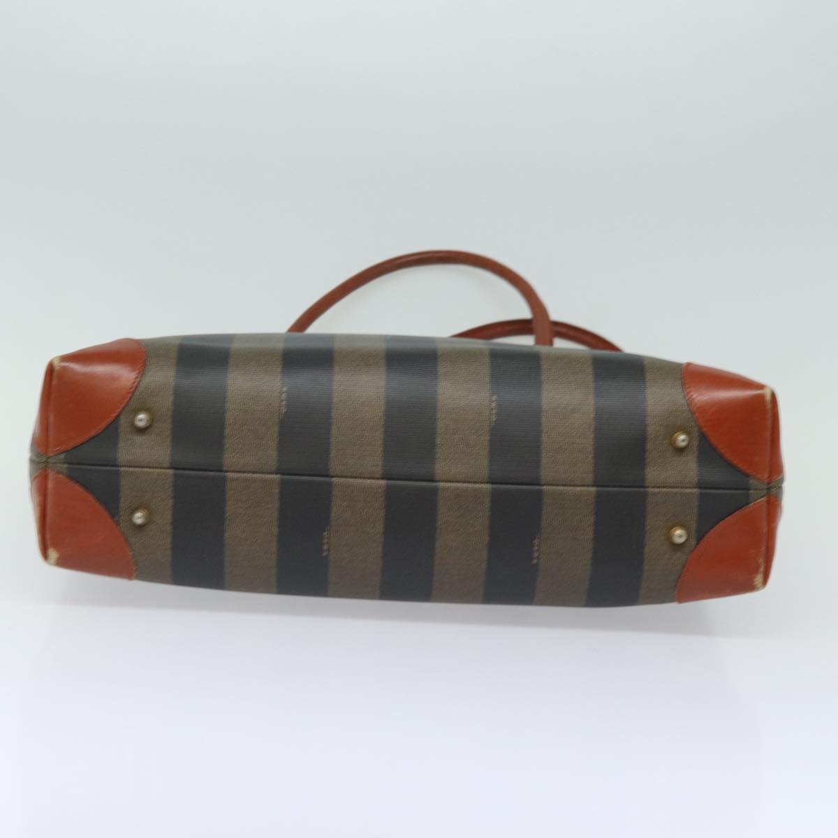 FENDI Pecan Canvas Hand Bag Brown Black ti1896
