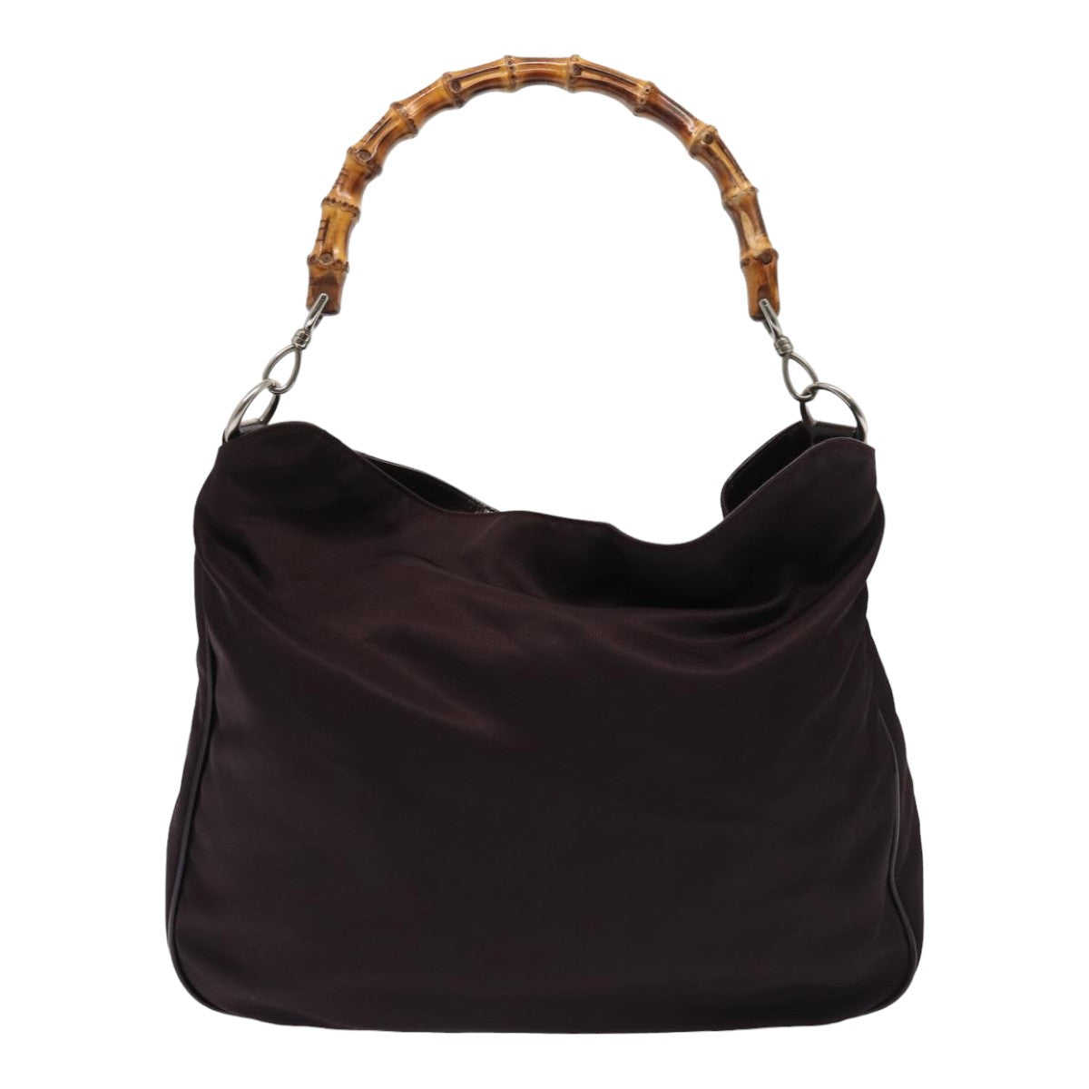GUCCI Bamboo Hand Bag Nylon 2way Wine Red 001 1553 1577 ti1901