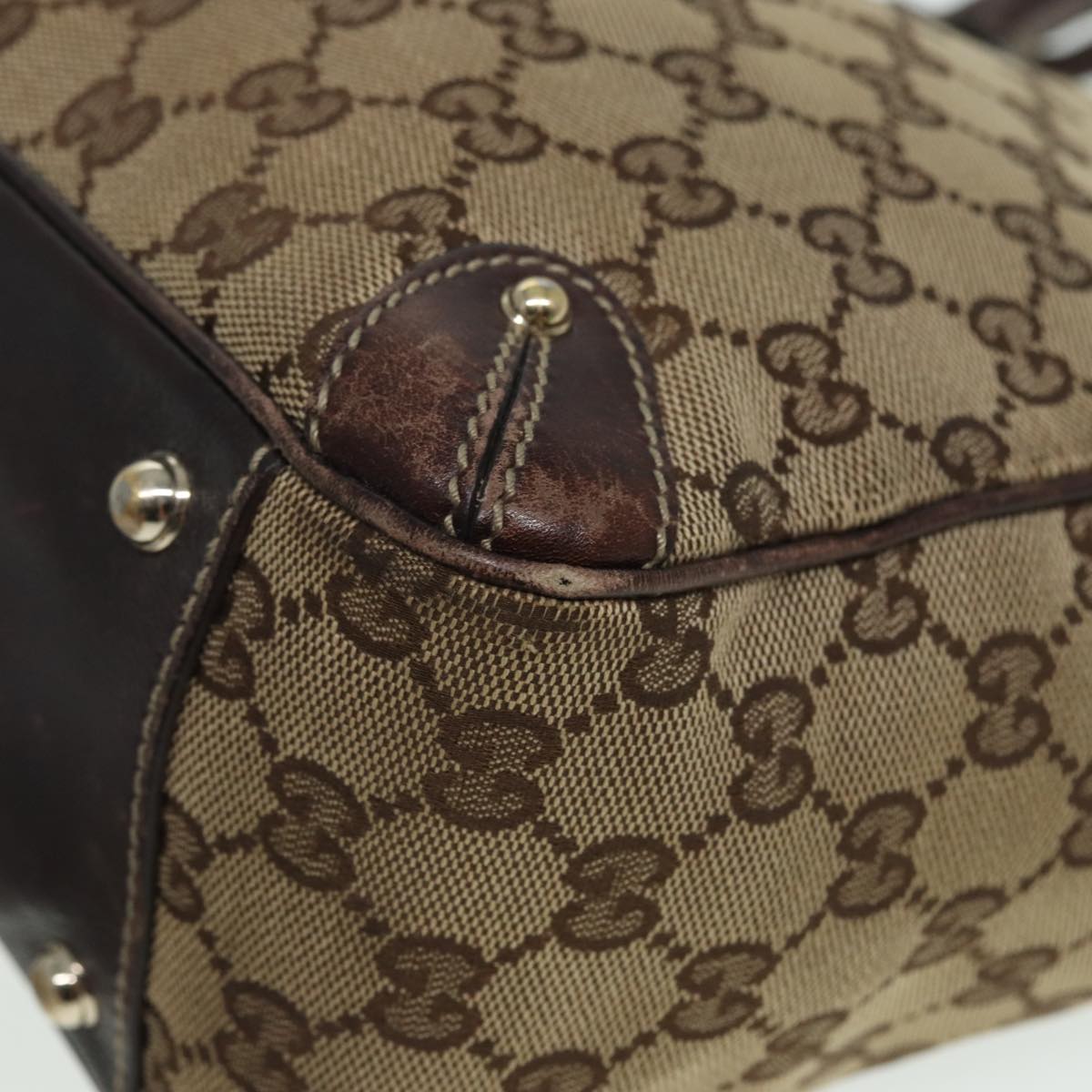 GUCCI GG Canvas Hand Bag Canvas 2Set Beige Brown ti1903