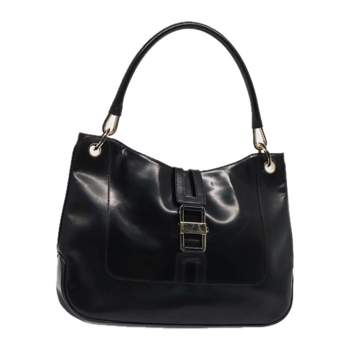 GUCCI Shoulder Bag Patent leather Black Gold 001 4149 ti1936