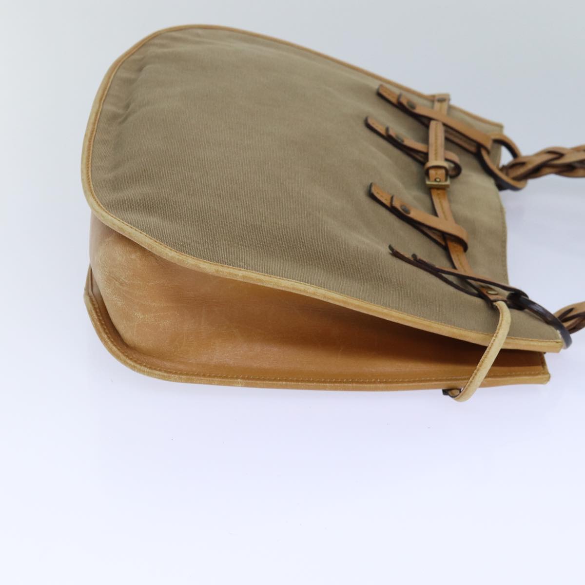GUCCI Hand Bag Canvas Leather Beige 110295 ti1937