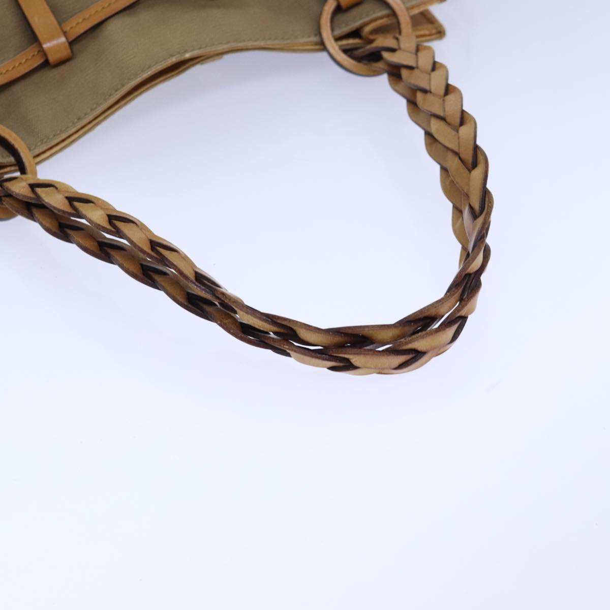 GUCCI Hand Bag Canvas Leather Beige 110295 ti1937