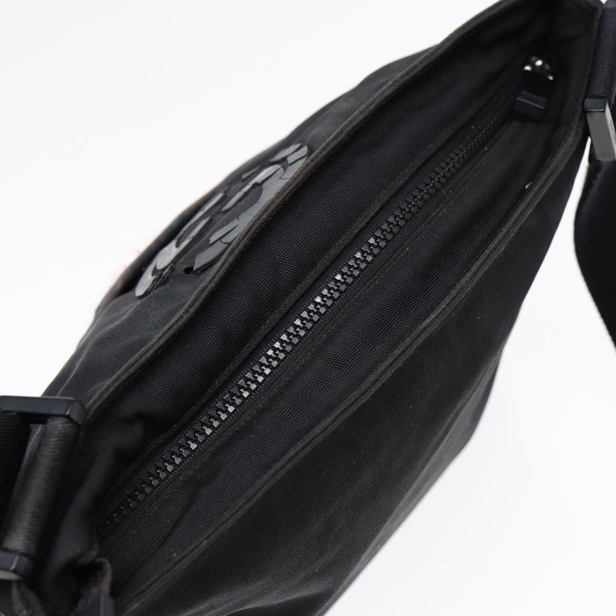 GUCCI Web Sherry Line Shoulder Bag Nylon Black Silver 181067 ti1952