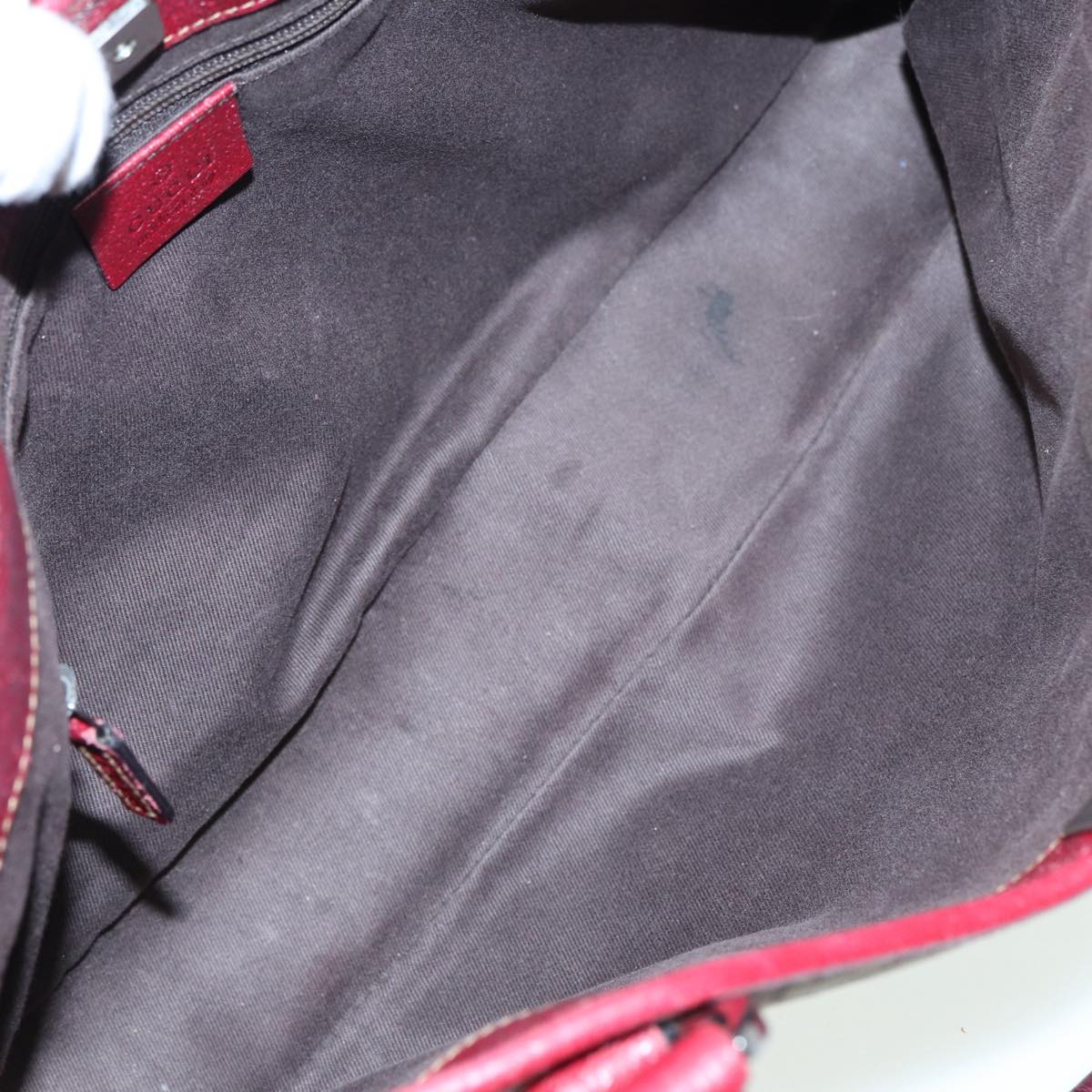 GUCCI GG Canvas Tote Bag Beige Red 113015 ti1957