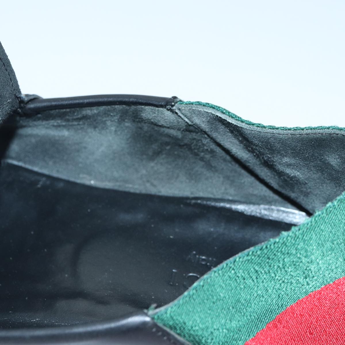 GUCCI Web Sherry Line slipper shoes Leather 41.5EJ Black ti1971