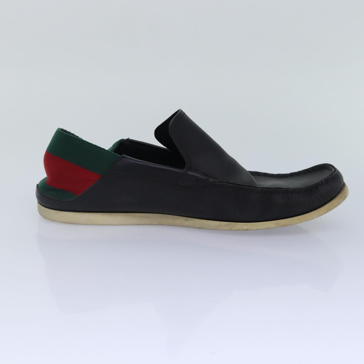 GUCCI Web Sherry Line slipper shoes Leather 41.5EJ Black ti1971