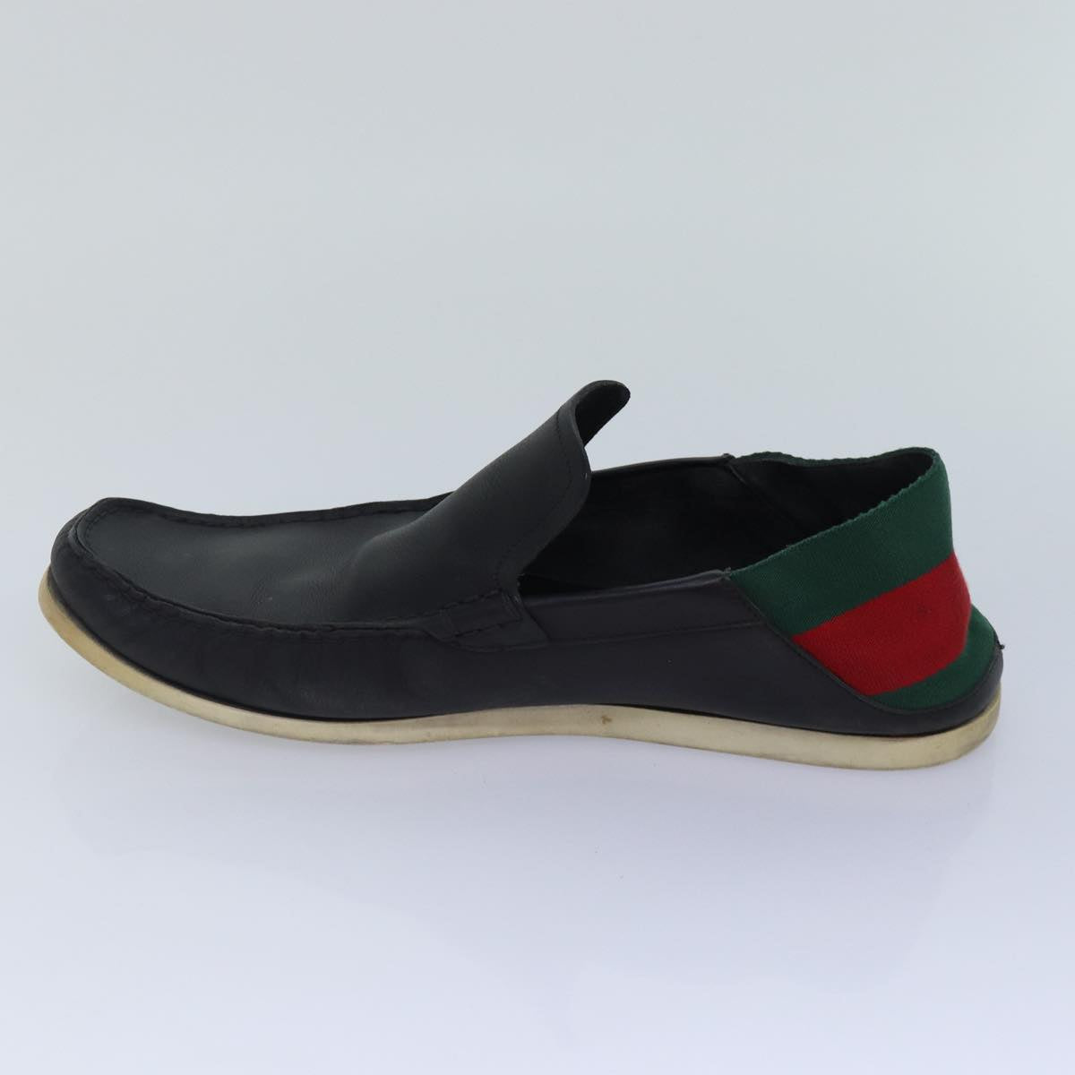 GUCCI Web Sherry Line slipper shoes Leather 41.5EJ Black ti1971