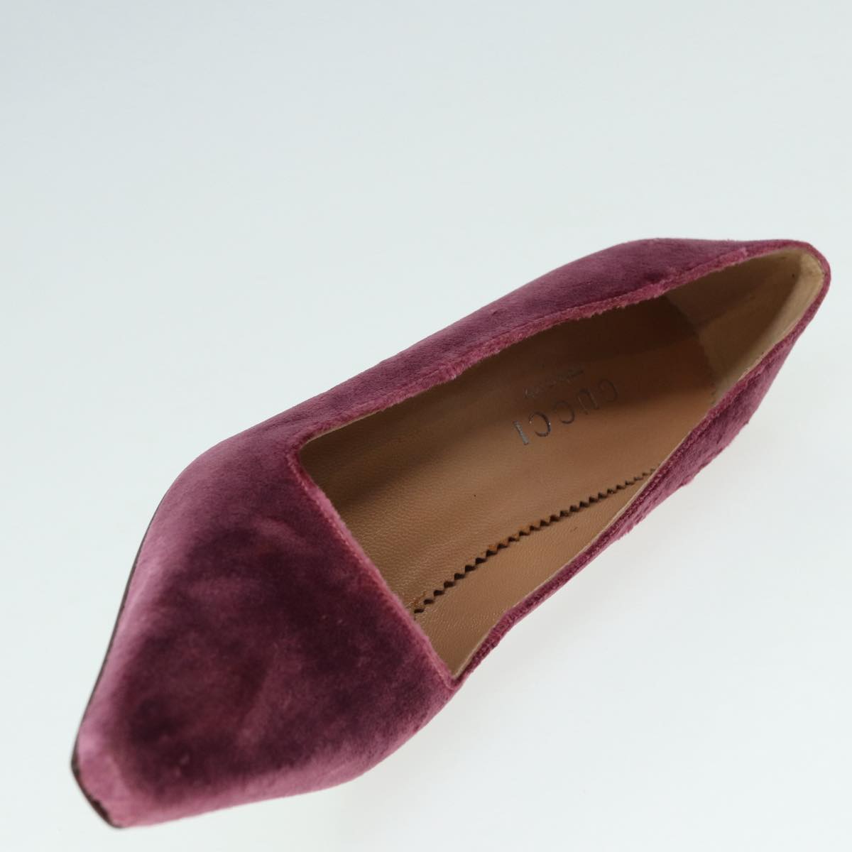GUCCI pumps High heels Velor 37C Pink Beige ti1972