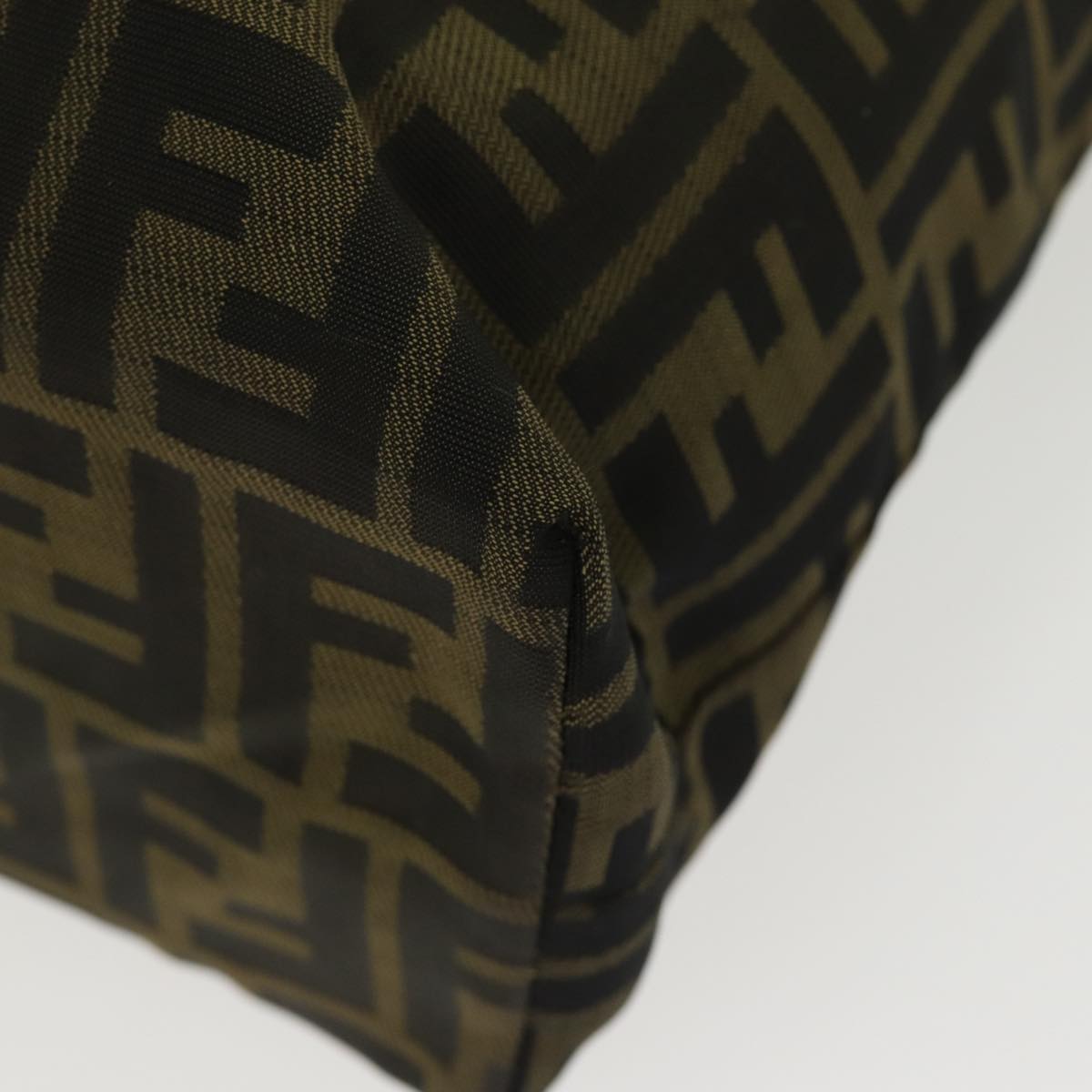 FENDI Zucca Canvas Tote Bag Brown Black Silver ti2007