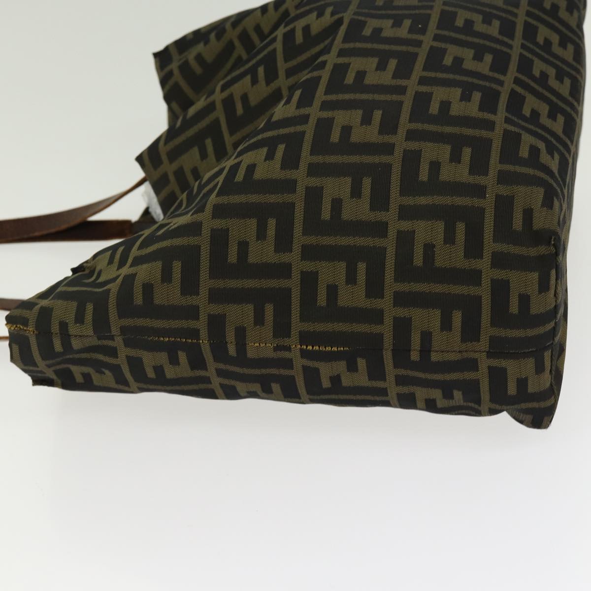 FENDI Zucca Canvas Tote Bag Brown Black Silver ti2007