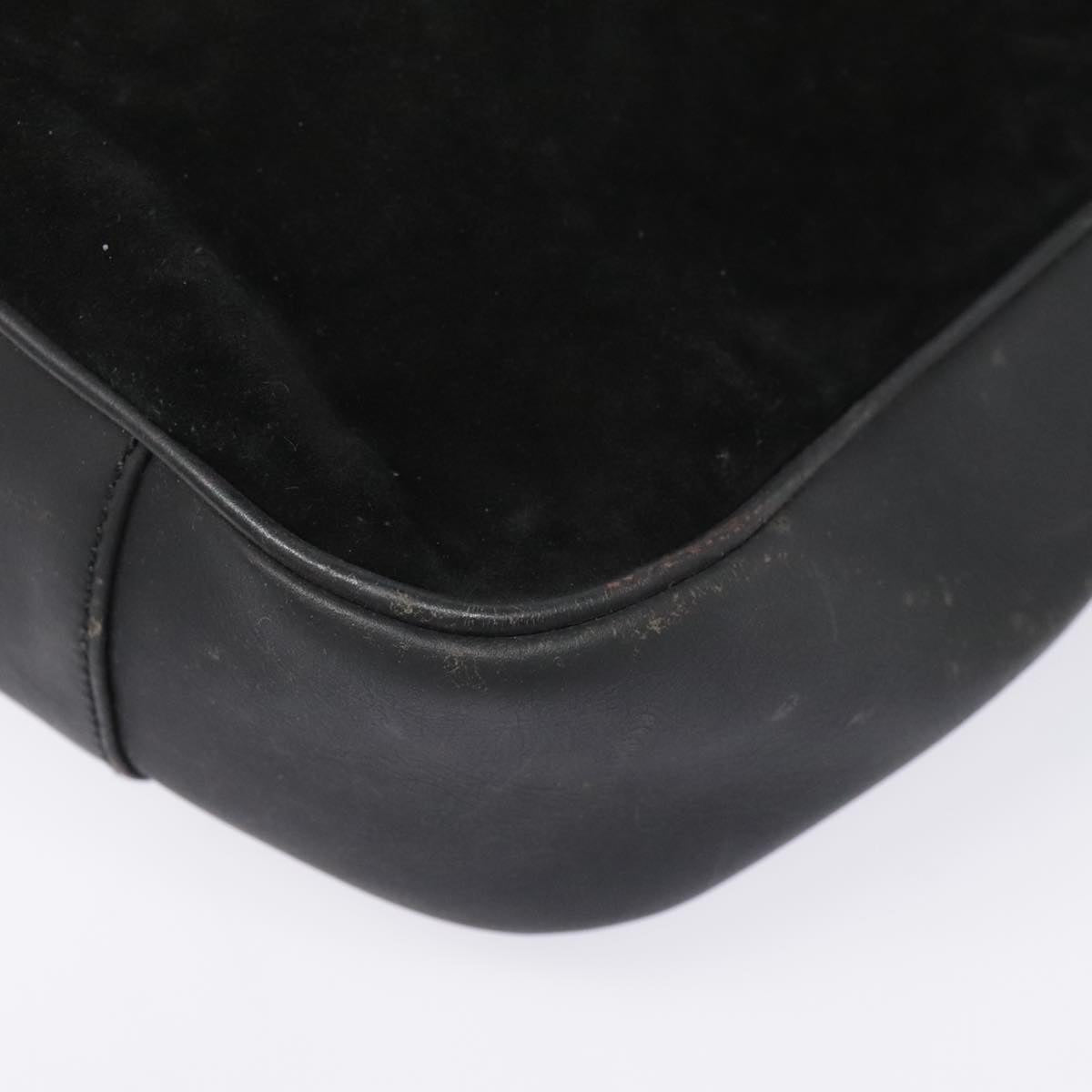 GUCCI Bamboo Shoulder Bag Leather 2way Black Gold 1 1577 2615 ti2025