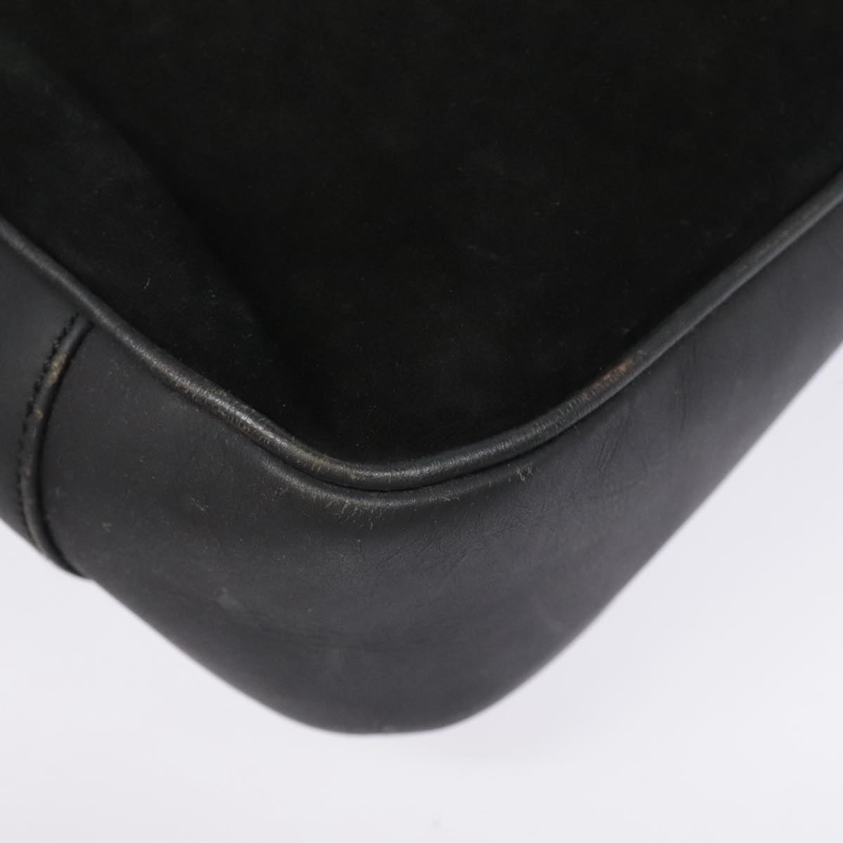 GUCCI Bamboo Shoulder Bag Leather 2way Black Gold 1 1577 2615 ti2025