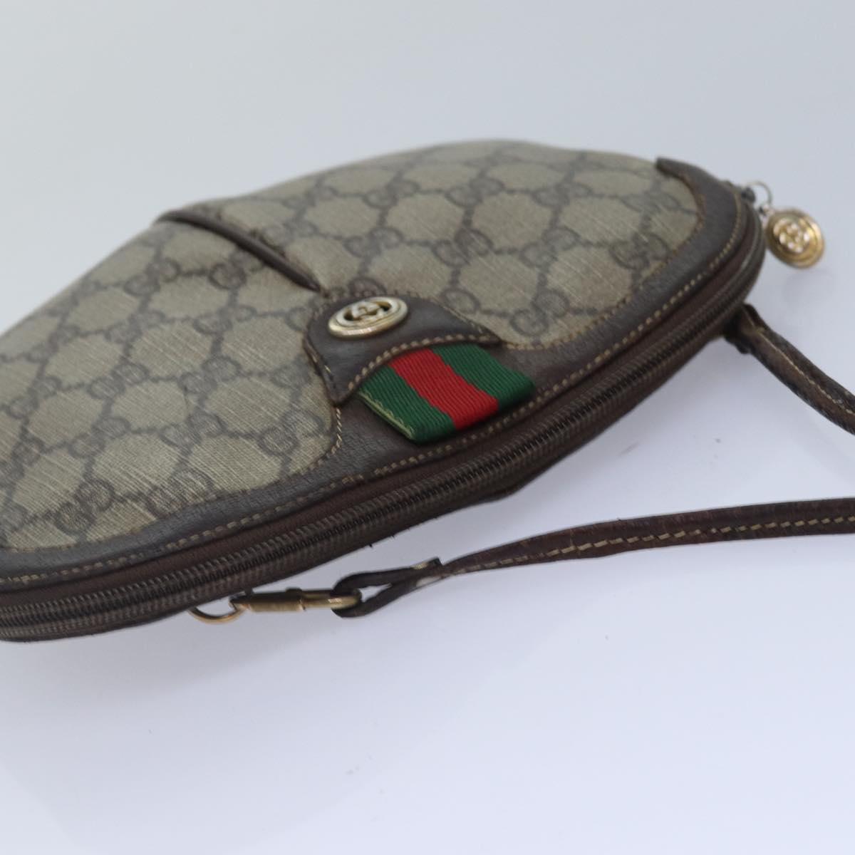 GUCCI GG Supreme Web Sherry Line Shoulder Bag PVC Beige 904 02 047 ti2026