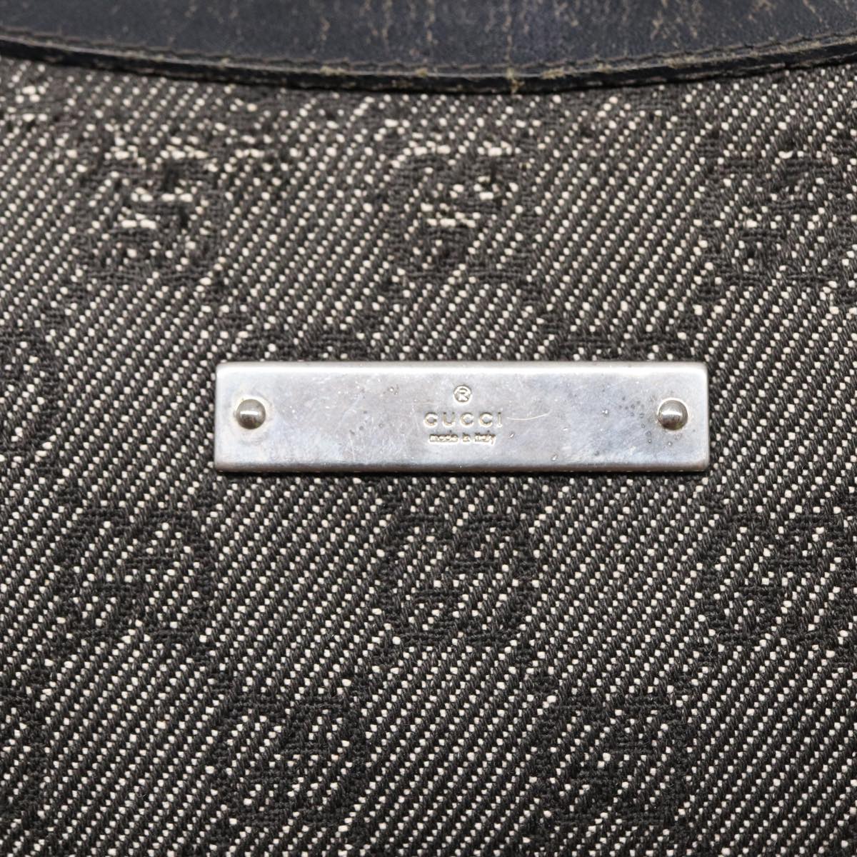 GUCCI GG Canvas Shoulder Bag Gray Silver 35098 ti2032