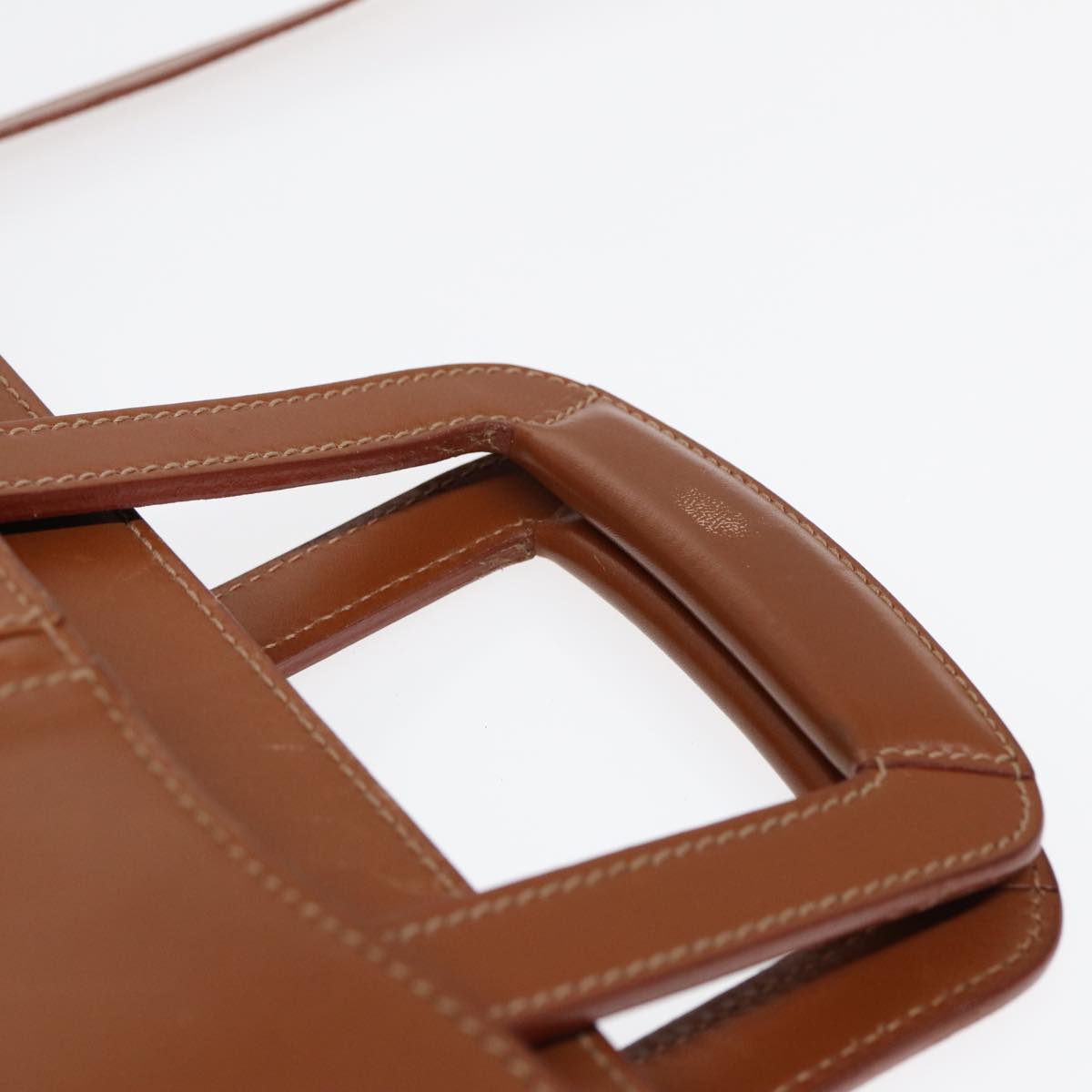 GUCCI Hand Bag Leather 2way Brown Gold ti2042