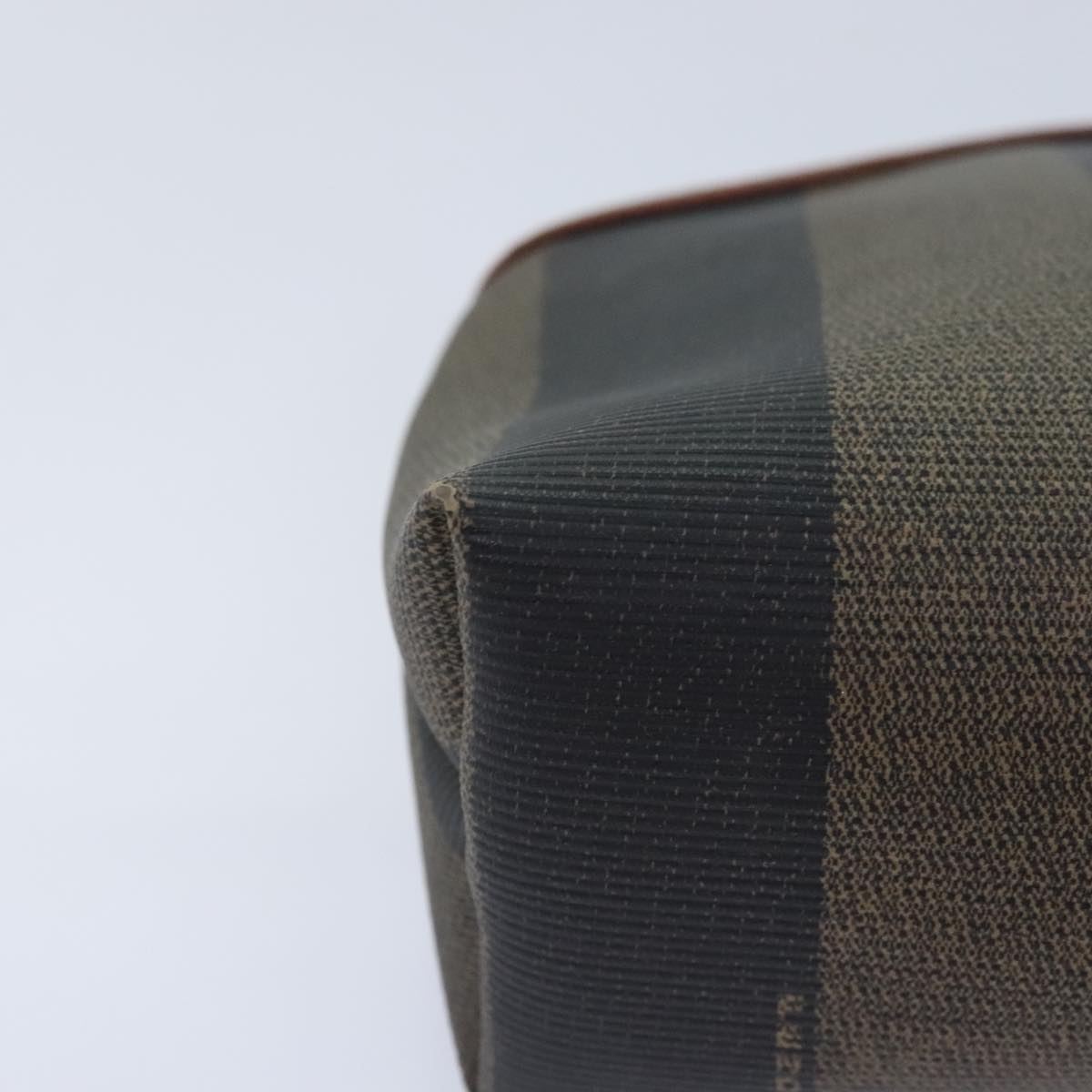 FENDI Pecan Canvas Pouch Black Brown gold ti2082