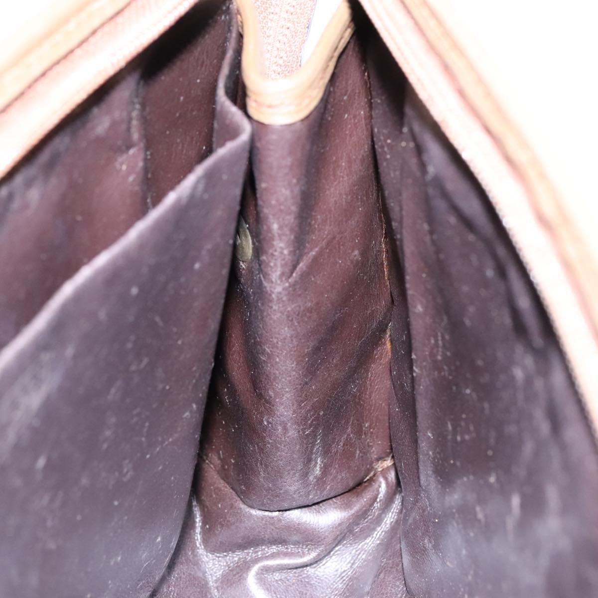 FENDI Zucchino Canvas Clutch Bag Brown Gold ti2135