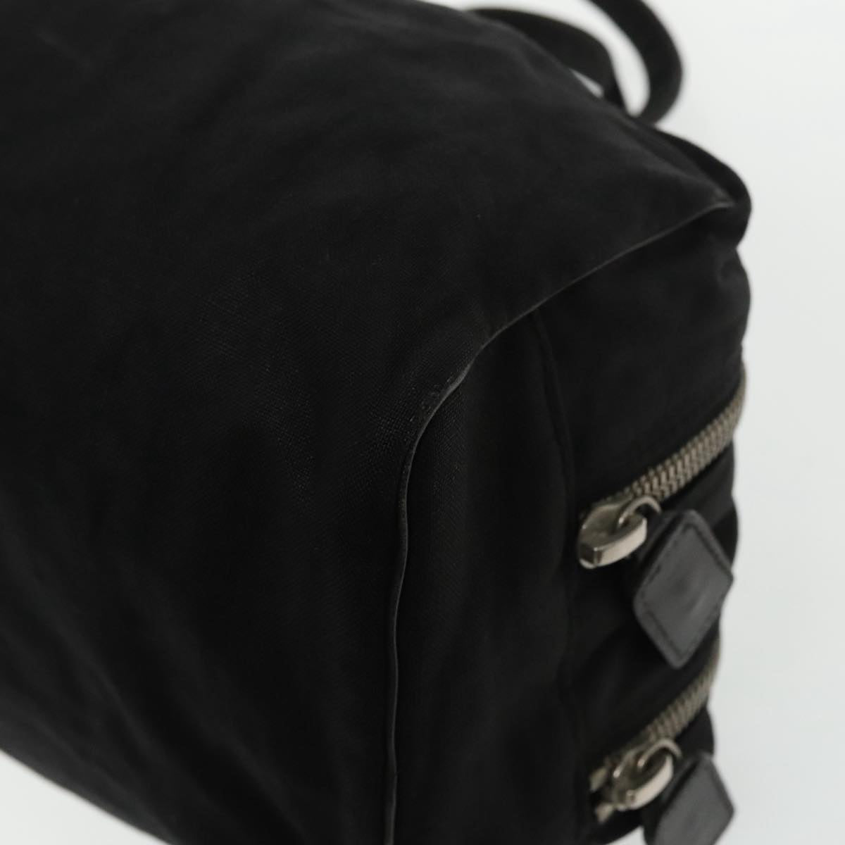FENDI Hand Bag Cotton Nylon Black Silver ti2136