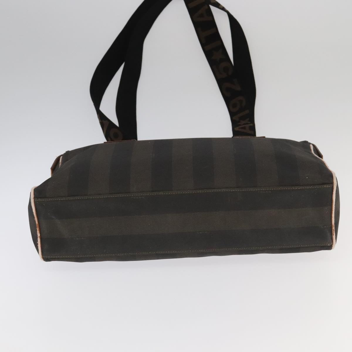 FENDI Pecan Canvas Boston Bag Brown Black Gold ti2145