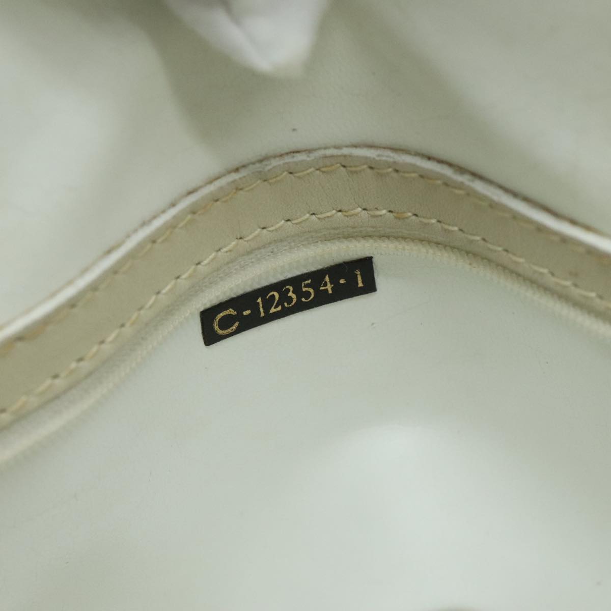 FENDI Hand Bag Leather White Brown ti2186
