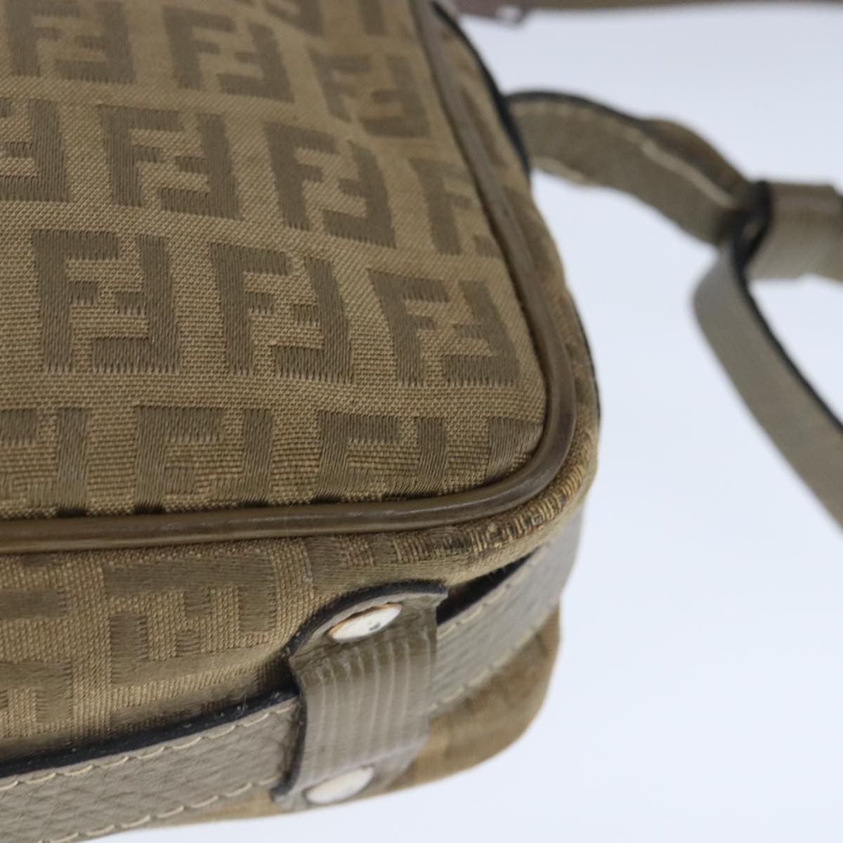 FENDI Zucchino Canvas Shoulder Bag Canvas Brown ti2303