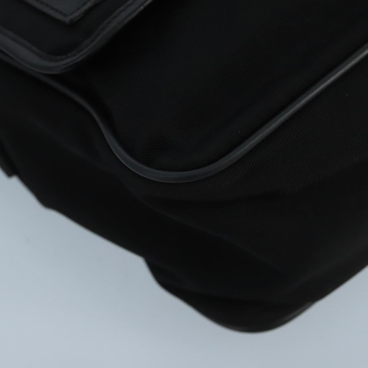GUCCI Shoulder Bag Nylon Leather Black Silver 019 0375 ti2315