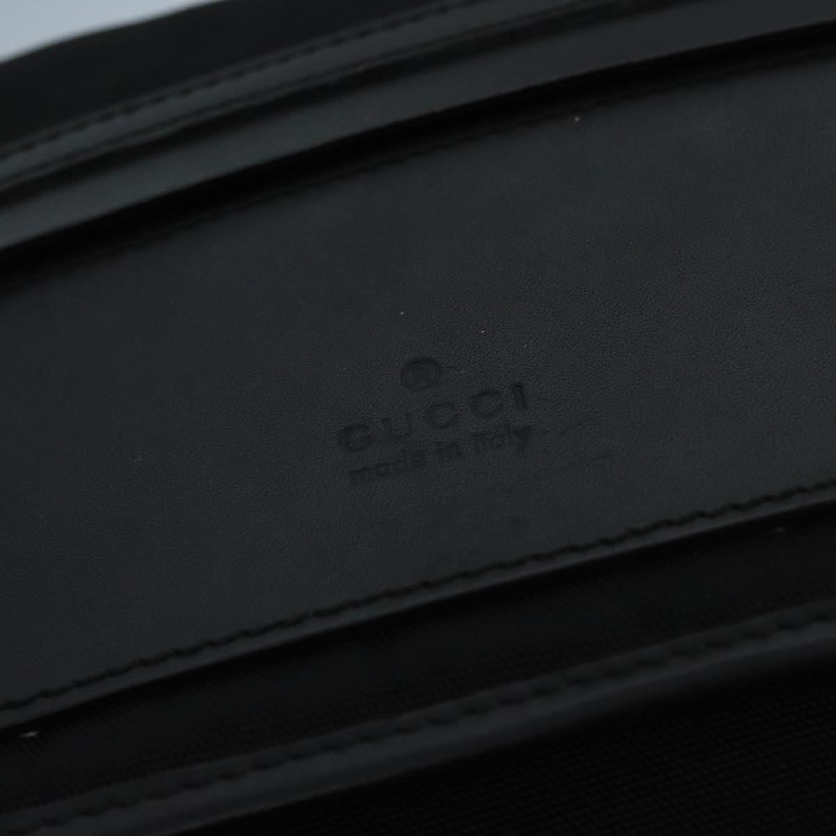 GUCCI Shoulder Bag Nylon Leather Black Silver 019 0375 ti2315