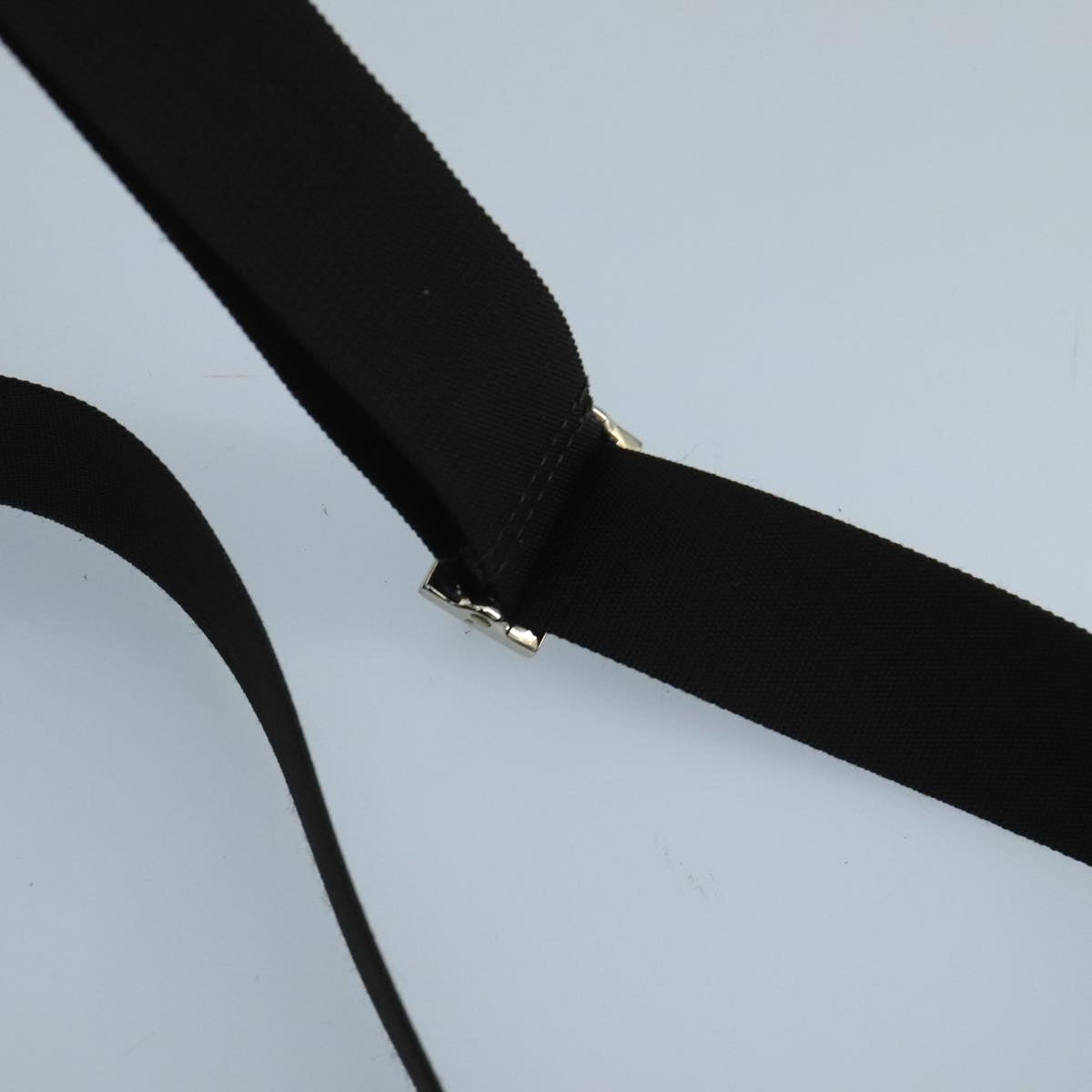 GUCCI Shoulder Bag Nylon Leather Black Silver 019 0375 ti2315