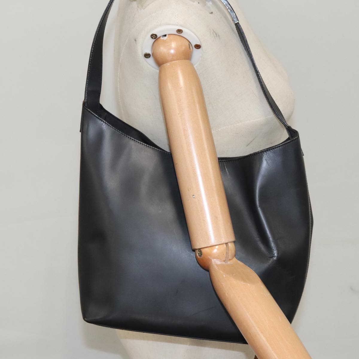 GUCCI Shoulder Bag Leather Black Silver 001 3298 ti2316