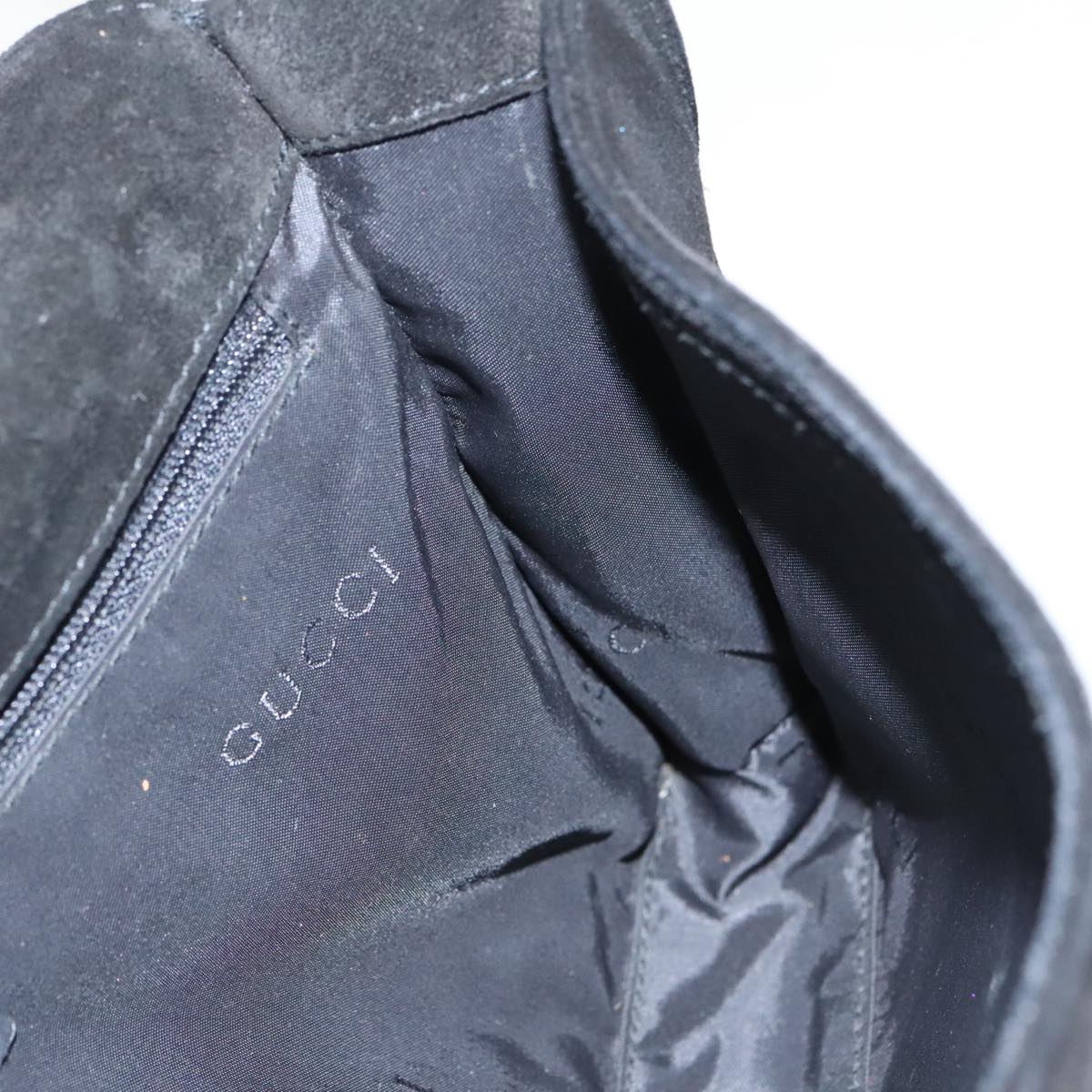 GUCCI Bamboo Shoulder Bag Suede Black 001 3239 ti2332