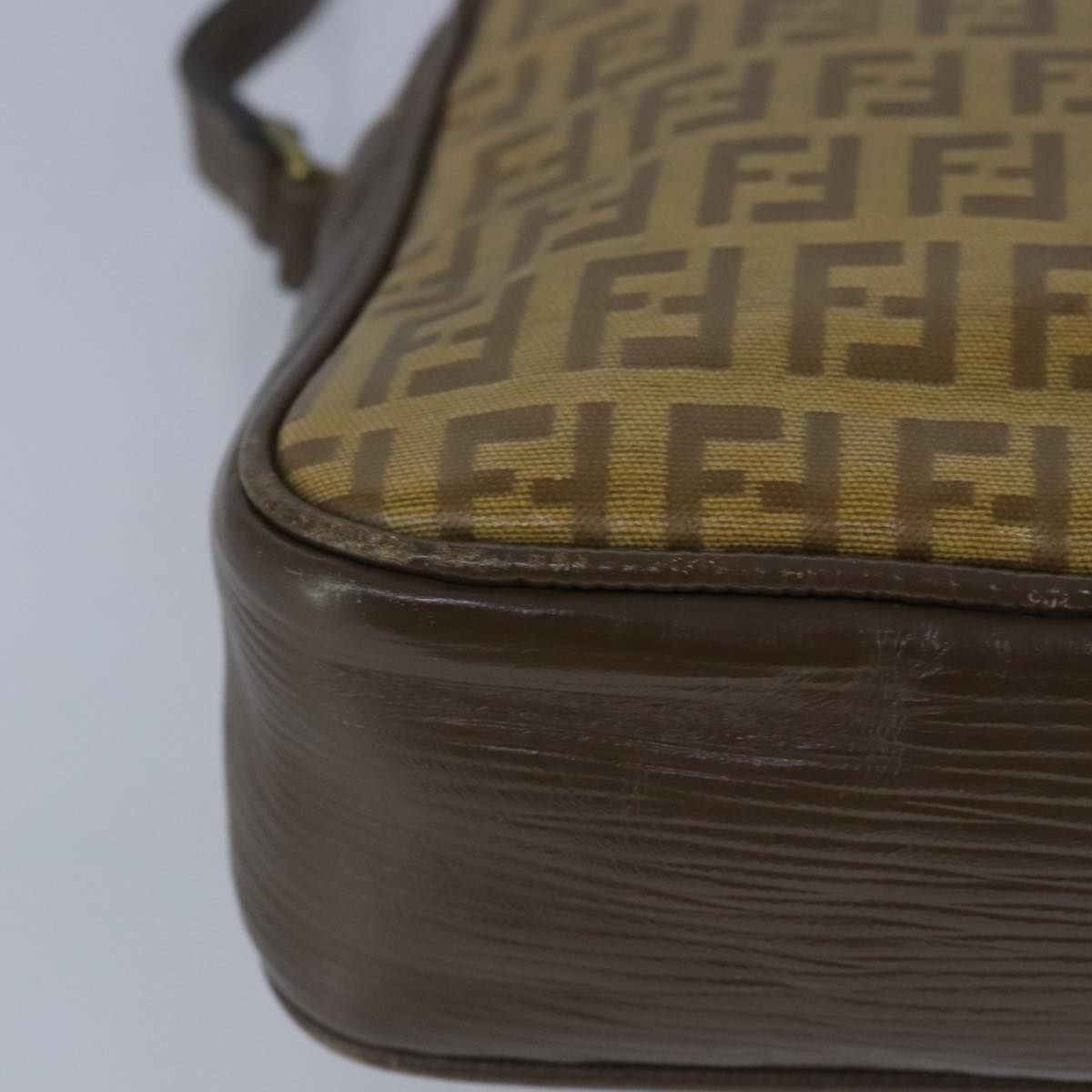 FENDI Zucchino Canvas Shoulder Bag Coated Canvas Brown ti2336